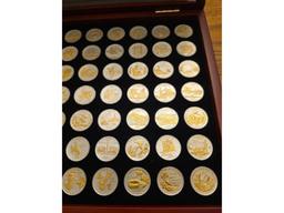 GOLD AND SILVER HIGHLIGHTED STATE QUARTERS SET IN HOLDER