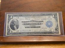 1918 $1. NATIONAL CURRENCY "HORSE BLANKET" NOTE SAN FRANCISCO, CA. SERIAL #