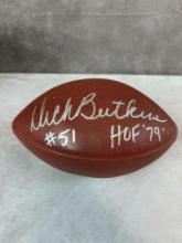 Dick Butkus full sized signed football, JSA w/case