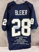 Rocky Bleier signed Notre Dame stat jersey, JSA