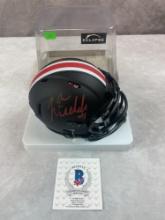 Justin Fields signed Ohio State black mini helmet, Beckett cert