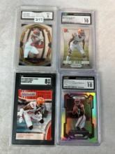 Nick Chubb, Haden, Landry, DTR (4) card Graded lot w/ Chubb Rookie