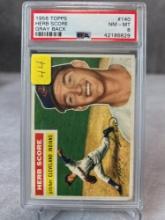 Herb Score 1956 Topps (Rookie) Gray Back, PSA NM-MT 8