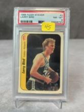 Larry Bird 1986 Fleer sticker, PSA NM-MT 8