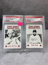 1986 Fritsch Negro League Jacke Robinson & Willie Wells, both PSA mint 9