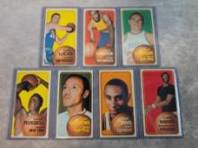 (7) 1970-71 Topps Basketball Stars - Lucas, Thurmond, DeBusschere, Hawkins, Russell Wilkens, & Bing
