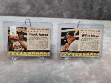 1961 Post Cereal Hand Cut Willie Mays #145 & Hank Aaron #107
