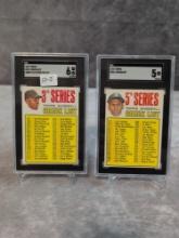 (2) 1967 Topps Baseball Checklists SGC 6 & 5