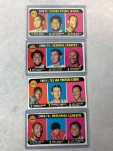 (4) 1970-71 Topps Basketball Leader Cards - West, Alcindor