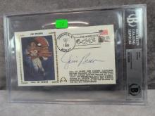 Jim Brown cachet authentic autograph, Beckett certification