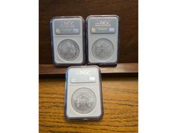 2006W,07W,08W SILVER EAGLES NGC MS69