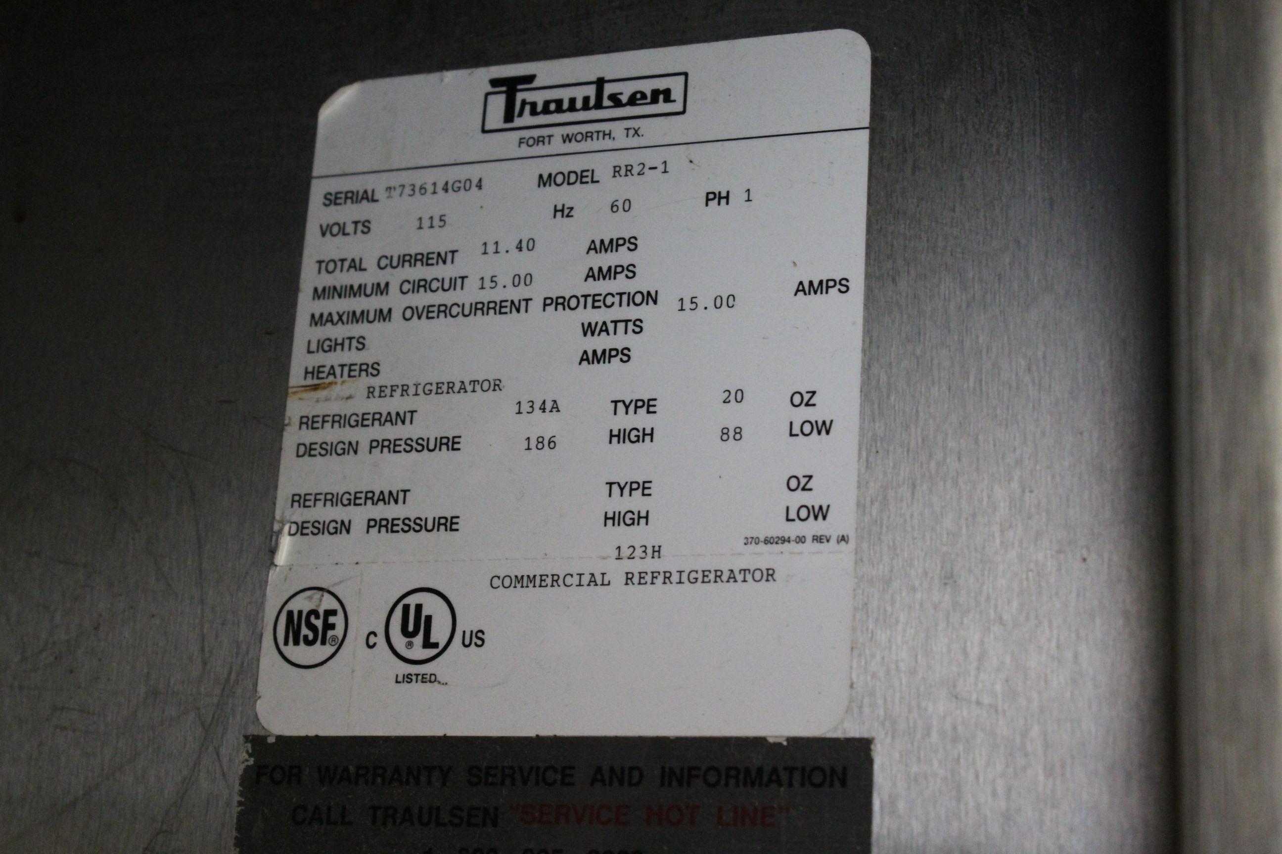 Traulsen Two Door Stainless Refrigerator