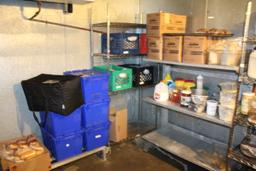 Racks Inside Of Walk-In Cooler