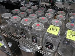 glass dry storage jars w/ lids