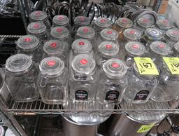 glass dry storage jars w/ lids
