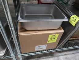 stainless pans, 1/2 size x 4"d, new