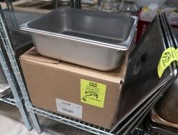 stainless pans, 1/2 size x 4"d, new