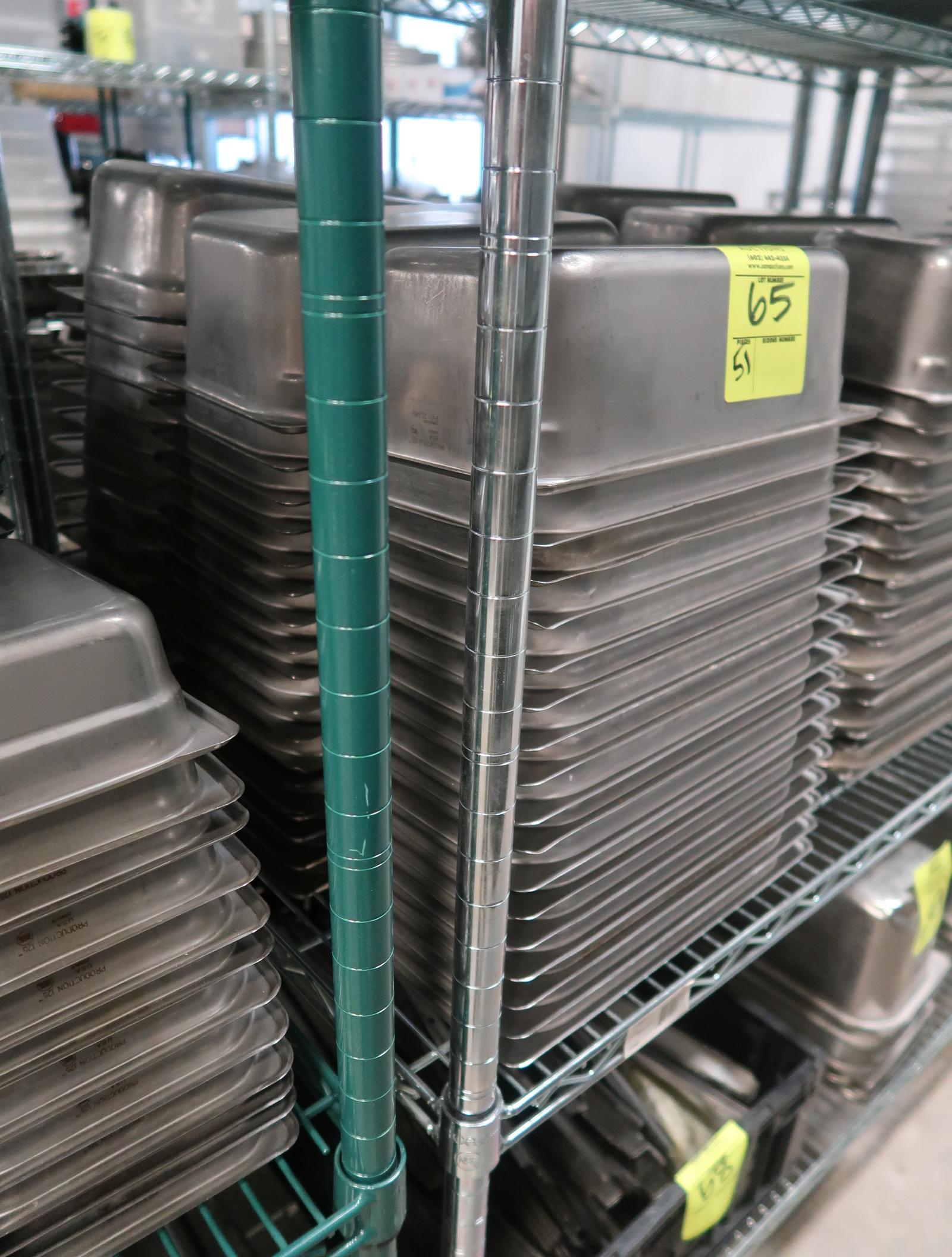 stainless pans, 1/3 size x 4"d