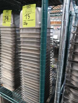 stainless pans, 1/6 size x 4"d