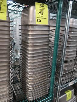 stainless pans, 1/6 size x 4"d