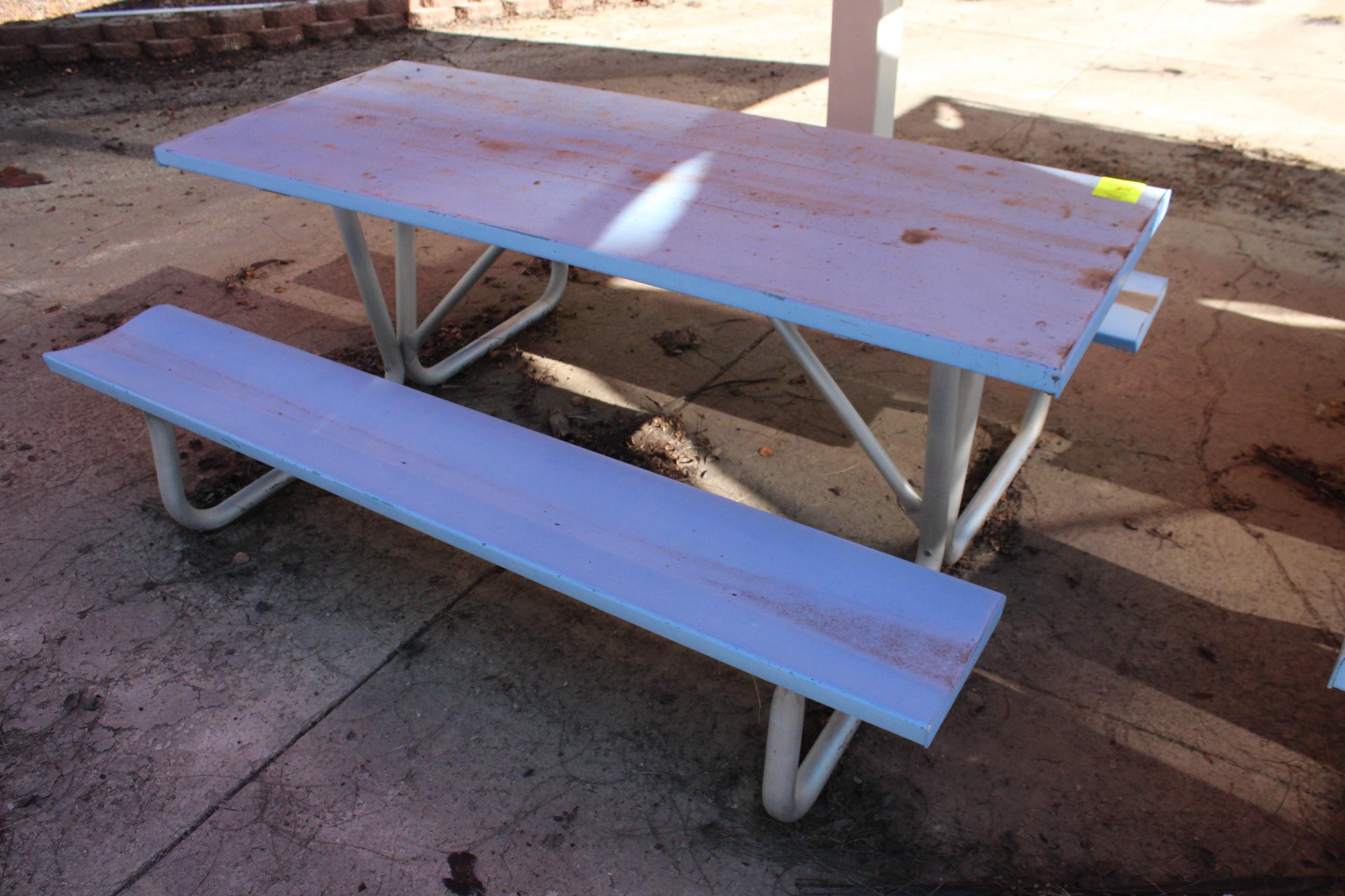 72" x 57" x 30" Metal Picnic Table