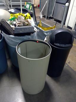 Group Of Assorted Trash Cans
