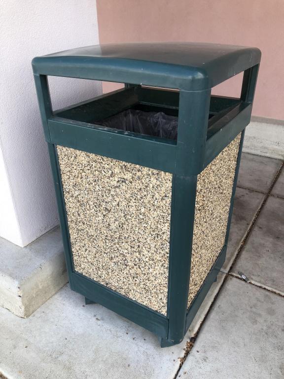 Trash Cans W/ Concrete/Metal Enclosures