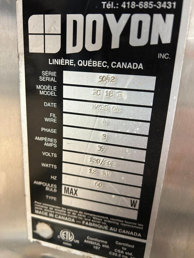2009 Doyon Double Stack Electric Pizza Oven