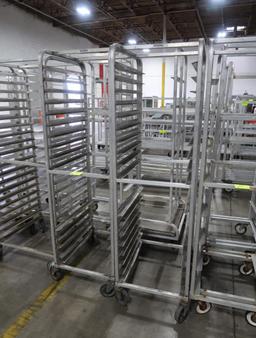 aluminum sheet pan racks, on casters