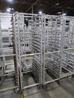 aluminum sheet pan racks, on casters