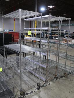wire shelving units, on casters