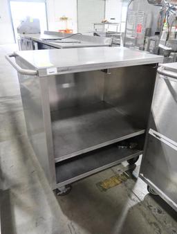 stainless demo cart w/ slot for pull-out cutting board