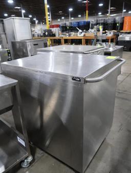 stainless demo cart w/ slot for pull-out cutting board