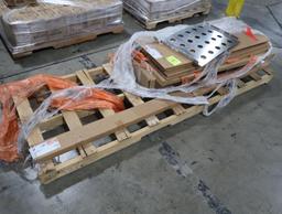 pallet of Metro wire shelves, poles, wire grids, etc