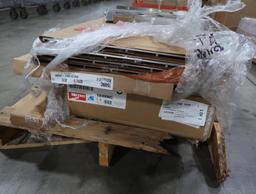 pallet of Metro wire shelves, poles, wire grids, etc