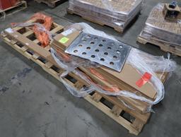 pallet of Metro wire shelves, poles, wire grids, etc