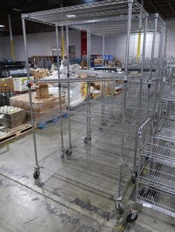 wire shelving units, on casters