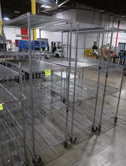 wire shelving units, on casters