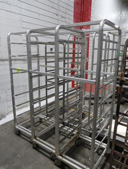 aluminum sheet pan racks, on casters