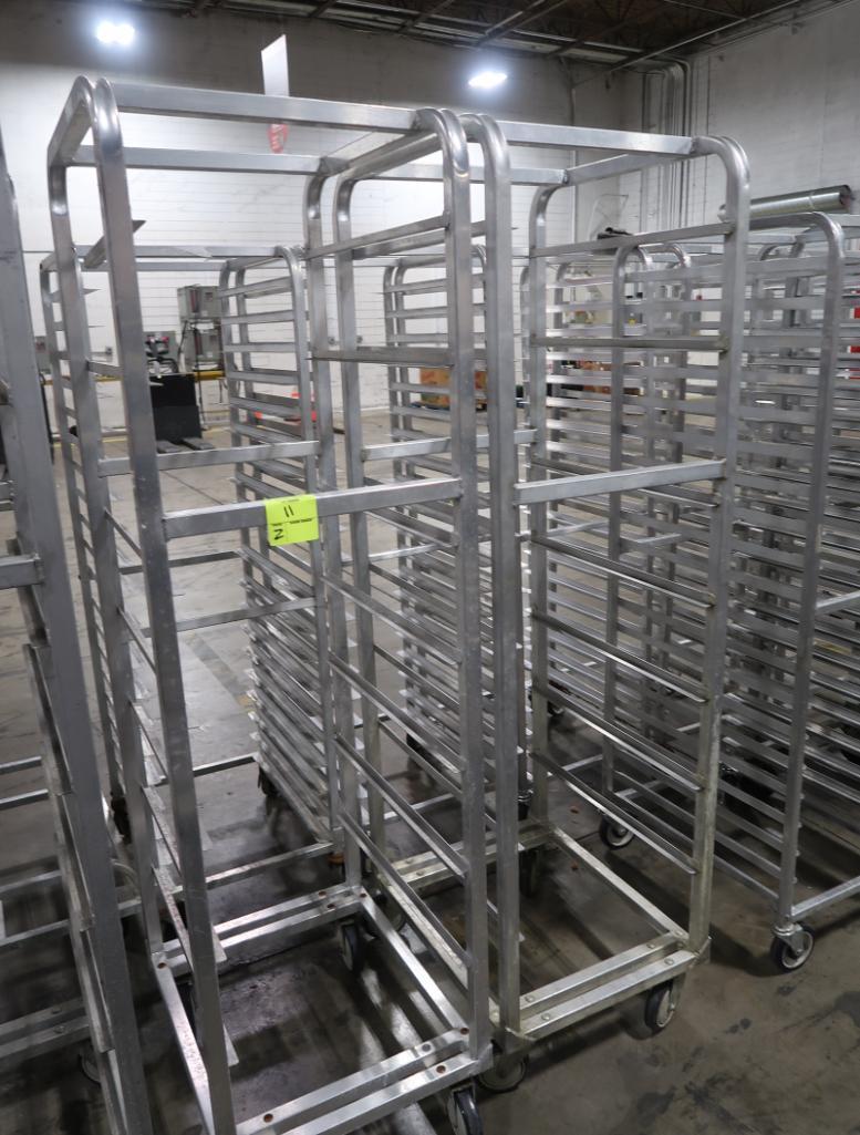aluminum sheet pan racks, on casters