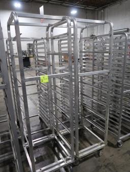 aluminum sheet pan racks, on casters