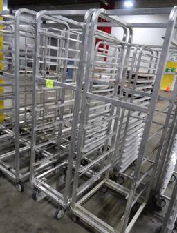 aluminum sheet pan racks, on casters