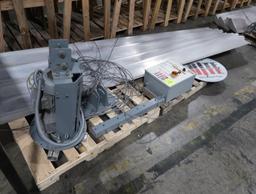 Rite Hite ceiling fan, ~24' dia, w/ fan control panel & mounting hdwe