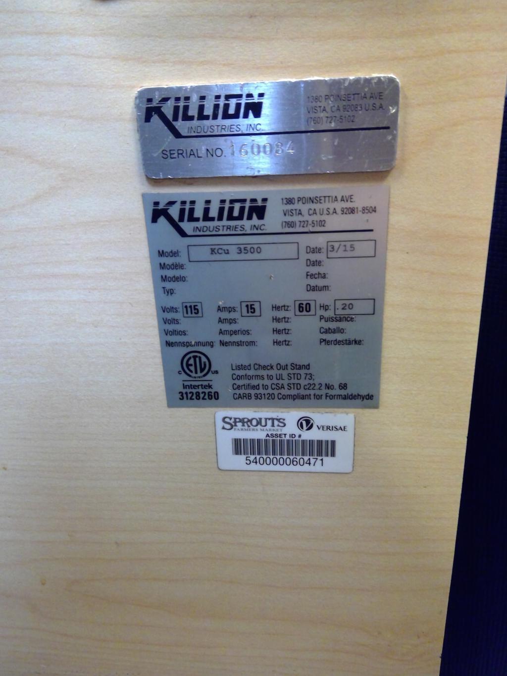 2015 Killion U-Shaped Checkstand W/ Middle Section