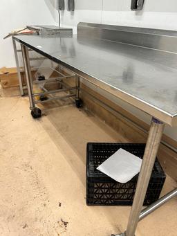 John Boos 6ft Stainless Steel Table On Casters W/ Backsplash