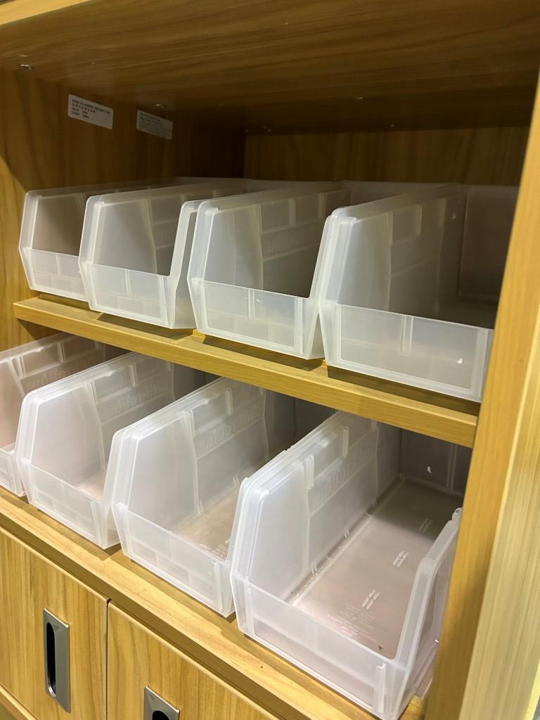 Freestanding Microwave Cabinet W/ Akro Bins