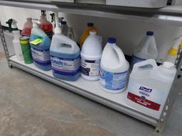 assorted cleaning chemicals- dish detergent, sanitizer, grease trap treatment, etc