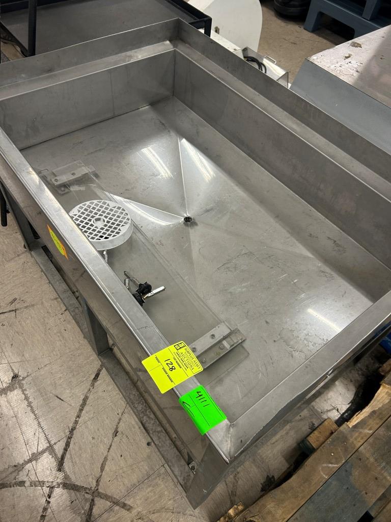 Large Stainless Steel Work Bin W/ Drain On Casters