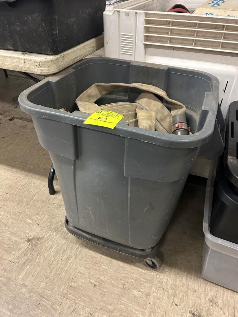 Plastic Bin On Dolley W/ Fire Hose