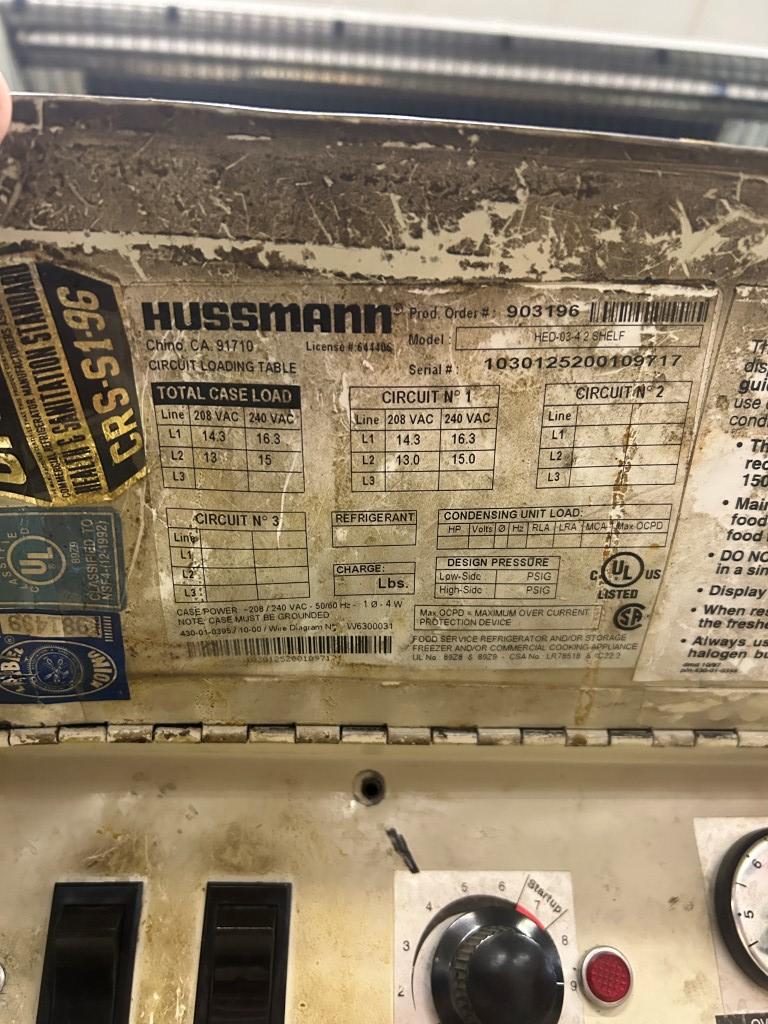 2001 Hussmann Hot Food Case